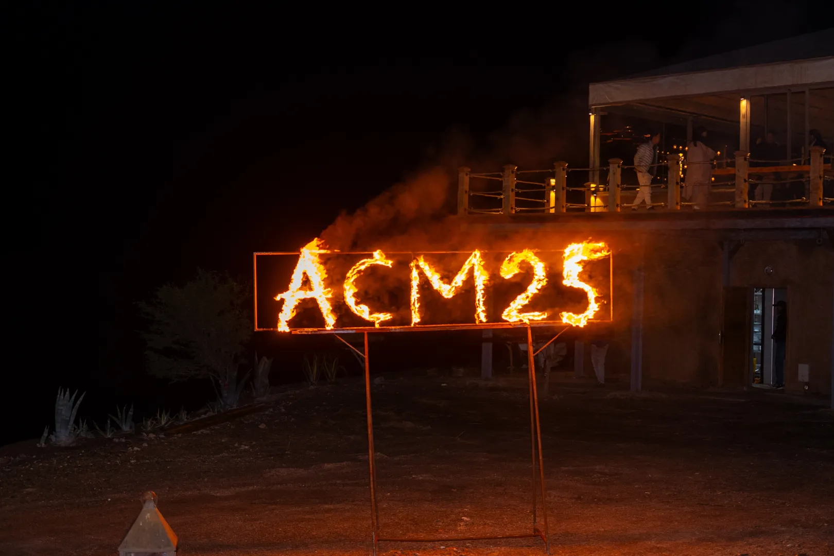 Nighttime corporate event and lighting display by No Limits Travel DMC in Morocco
